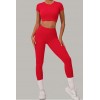 Бесшовный женский фитнес комплект Crop T-shirt + Leggings model 142